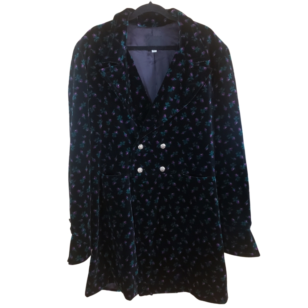 Anna Sui vintage velvet floral coat Goth Grunge Punk Mid 90's